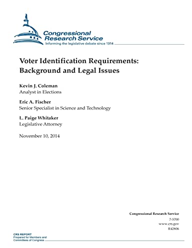 Voter Identification Requirements: Background a... 1503272338 Book Cover