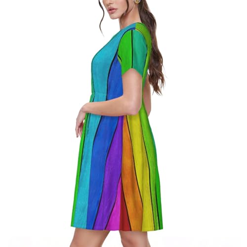 Robe d'été mi-longue pour femme EdWal à manches courtes - 2