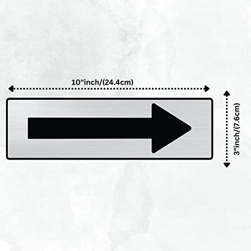 Image of CVANU 1pc Silver Acrylic DIRECTION(Arrow) Self-Adhesive Sign Board for Office /Hospital /Cafe Sign Board c72