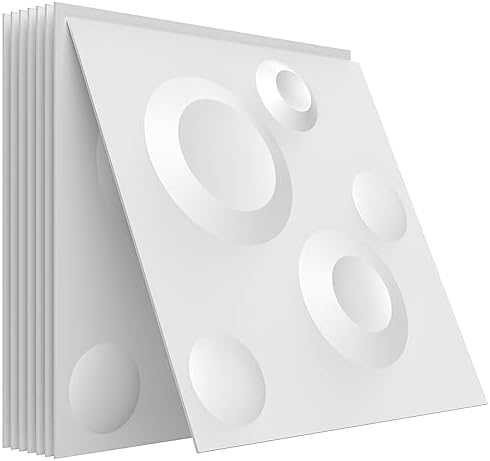 BXI 3D Wall Panel - 12 X 12 X 0.3 inches Pack of 8, Modern Textured Decorative Wall Panels, Paintable Matte PVC 3D Brick Wall Art Tiles for Interior Exterior Wall Decor