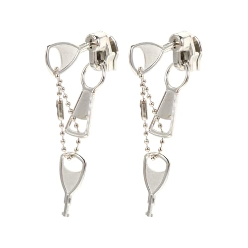 TOPBATHY Tiradores de Cremallera de Metal Plateados 2 Piezas, Accesorio Desmontable para Reparación de Ropa, Abrigos y Maletas, Herramienta para Cremallera de Bolsos y Mochilas de Viaje