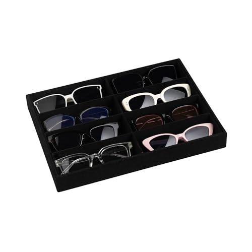 Image of Frebeauty Sunglass Organizer,Velvet Glasses Organizer,8-Slot Sunglasses Tray for Drawer, Men's/Women's Sunglasses Box