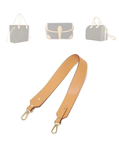 LOFZAR Vachetta Leather Replacement Bag Strap Fits Neverfull PM/MM/GM Graceful and More (Shoulder Strap, Beeswax)