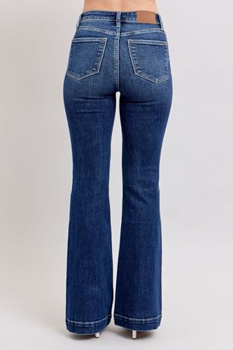 Judy Blue High-Waisted Trouser Flare Jeans – Tailored, Stretchy, and Timelessly Stylish Denim - 826374