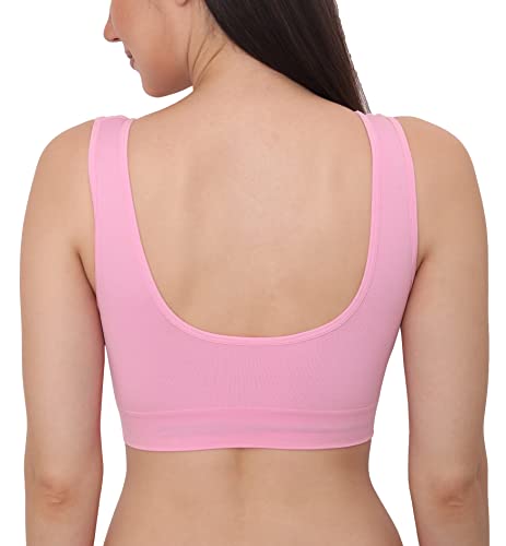 Image of GLAMORAS Women Nylon Elastane Lightly Padded Non Wired U Back Sports Bra | Seamless Stretchy Low Impact Yoga Workout Bra with Removable Pads - Size- Small to 4XL