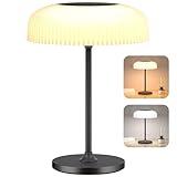 Nreonrick Solar Outdoor Table Lamp, Waterproof Shower Bath Lamp, Gesture and Touch Cordless Lamp with USB Port, Mushroom Stepless Dimming for Bedroom, Kitchen, Counter Patio, Christmas