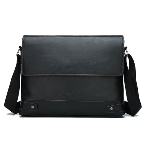 Leather Messenger Bag for Men Lightweight Shoulder Handbag Crossbody Briefcases Casual Work Satchel Messenger Tote Bag