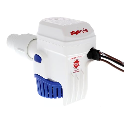 Rule-Mate Automatic Submersible Bilge Pumps 12V RM500B- 500GPH with Auto Sense Intelligence - Thermal Cut-Off & Backflow Prevention - Compact Design for Boats - Easy Install Threaded Discharge