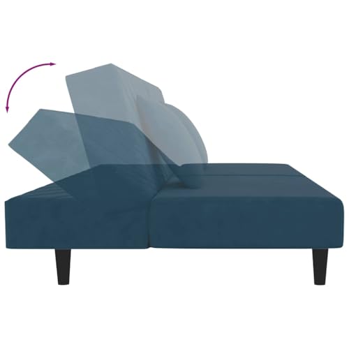 Sofá cama de 2 plazas con función de dormir y respaldo ajustable en tejido de terciopelo suave 8