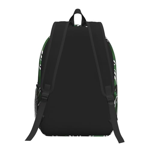 Sac à dos de voyage portable noir de 43,2 cm à rayures vertes