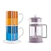 Egan Set mit 2 Mug Impil. mit Metalrack Pantone Linear + French Press Violett 600 ml