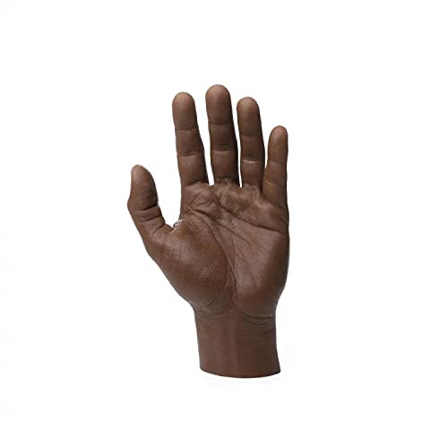 A Pound of Flesh Practice Tattoo Hand With Wrist Silicone Tattooing Fake Skin for Practice or Display Professional Quality, Right Hand Dark Brown Skintone