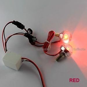 Tufkote Motorcycle Bike License Plate Frame Bolt LED Light (Red, 12V)