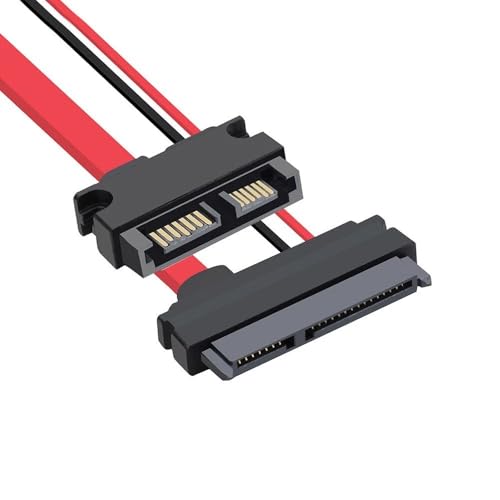 Multibao SATA 5V Cable 22Pin 7+15 female to Slimline SATA 13Pin 7+6 Male HDD ODD Adapter