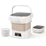 16L Portable Washing Machine, Mini Foldable Washer with Spin Dry Basket, Two Timed Laundry Modes for Small Loads, Compact Size Ideal for Apartments, Dorm Rooms, RVs, Travel (Light Gray)