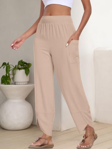 Image of ANRABESS Womens Wide Leg Palazzo Capri Barrel Pants