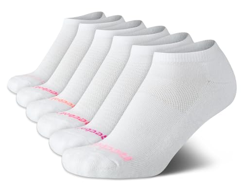 Image of Reebok Womens No Show Socks Moisture Wicking Cushioned Low Cut Socks 6 Pack