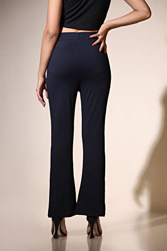 Image of Leriya Fashion Women's Western Trouser Pant | Solid Stretchy Lycra Tapered Trousers with 2 Front Pockets | Regular Fit Trouser for Professionals | Casual | Wear for Ladies