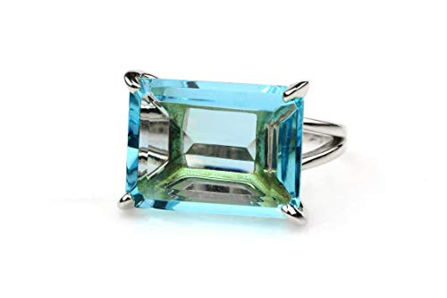 Anemone Jewelry Fashion Rings - London Blue Topaz Ring In 14K Gold Filled - Brilliant Birthstone Ring, Topaz Jewelry, Handmade Jewelry Gifts - With Jewelry Box #TOP4