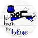 Massachusetts Back The Blue Novelty Mini Metal Circle Magnet CM-1250