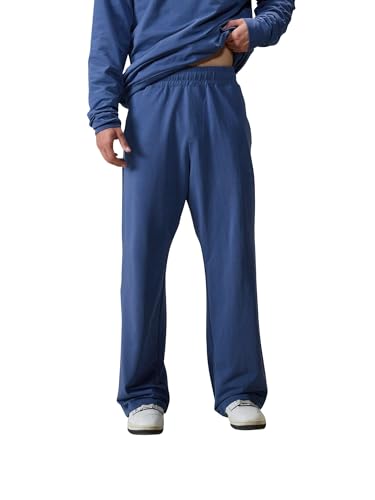 Image of CAVA Wide Leg Joggers for Men | High Waist Lounge Pants, Soft Cotton Terry, Relaxed Fit Sweatpants with Pockets