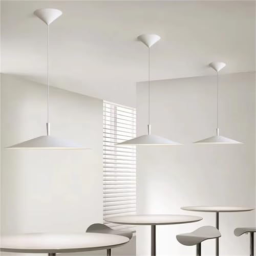 Lampe LED suspendue métal blanc noir luminaire design salle à manger cuisine