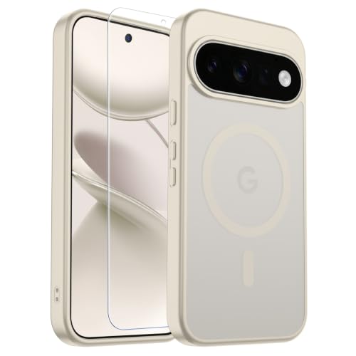 Image of SUPFINE Magnetic for Google Pixel 11 Pro XL Case - Stone | With Screen Protector,Translucent Matte,Built-in Magnets,Military Grade Drop Protection,Shockproof Phone Cover