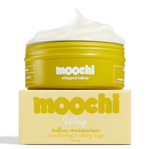 moochi Beef Tallow for Skin Organic 100% Grass-Fed Whipped Balm with Rare Alpine Flower Honey Natural Moisturizer Cream for Nourishing Skin Hydration