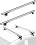 SCITOO Adjustable 48' Aluminum Roof Top Cross Bar Set Rock Rack Rail w/3 Kinds Clamp (Fits Naked Roof Models ONLY)