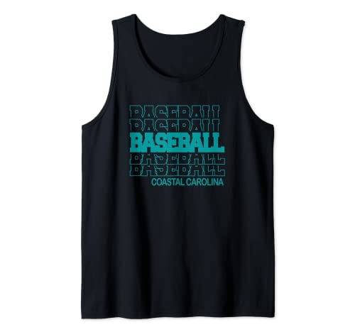 Baseball Coastal Carolina in Modern Stacked Lettering Tank Top