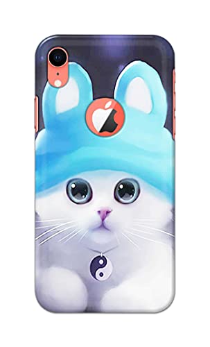 Image of Chinese Cutie Kitten Cat Big Eyes Lovely Girl Ears Hard Back Case Cover for Apple iPhone XR Logo (6.1 inch), A2105, A1984, A2107, A2108 Back Cover -(J5) VNS2221
