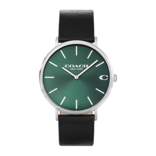 [コーチ] 腕時計 CHARLES チャールズ グリーン 文字盤 ステンレススチール クォーツ 41MM Watch 14602436 メンズ ブラック [並行輸入品]