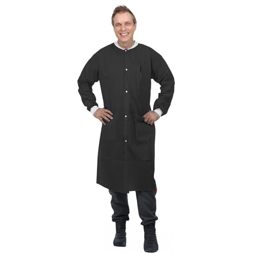 Image of Dental Disposable Lab Coats | Durable SMS 45g Soft Knit Cuffs & Collar With 3 Pockets
