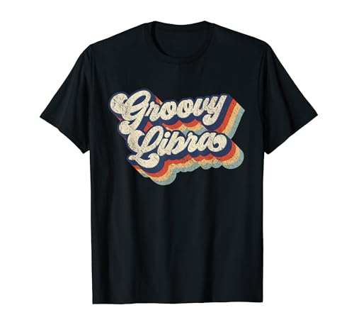 Groovy Libra Retro Vintage Style Zodiac Gifts for Womens T-Shirt