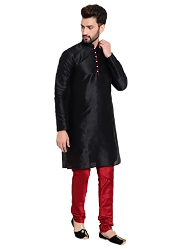 Image of HUZUR Mens Silk 6 Loop Kurta Pajama