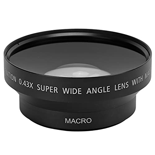 Wide Angle Lens, ​0.43x Metal Universal Wide Angle Macro Conversion Lens, for 62mm Filter Diameter Camera Lens