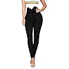 Umenlele-Womens-High-Waist-Skinny-Pencil-Pants-Bow-Tie-Front-Stretchy-Trouser-with-Belt-Black-Small Umenlele Women’s High Waist Skinny Pencil Pants Bow Tie Front Stretchy Trouser with Belt Black# Small