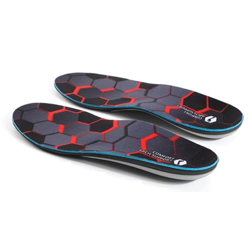 Image of XINIFOOT High Arch Support Insoles, Orthotics Running Insoles for Arch Pain - Pronation - Metatarsalgia Pain Relief, Plantar Fasciitis Shoe Inserts for Men (Red 1 Pair)