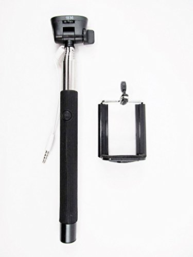 Hype ~ Selfie Stick ~ with Shutter Button and Expandable Cradle ~ Extends 3 Feet (Black)