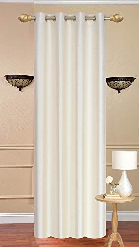 Image of Curtains 7 Feet Long for Living Room - Door Curtains Set of 1 Pcs Panel, Curtain Solid Parda for Home Decor & Office Cream Colour 7 feet (48 x 84 Inch) - 1 Pcs