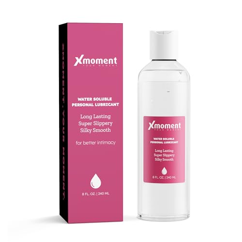 Xmoment Ultra Smooth Water-Based Lube - 8 Fl Oz Personal Lubricant for Vaginal and Anal Sex, pH Balanced Lube Without Glycerin & Parabens, Slippery Massage Gel for Women, Men and Couples