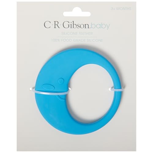 Image of C.R. Gibson 100% Food Grade Silicone Moon Baby Teether for Infants, 2.75 inch x 4.25 inch, Multicolor