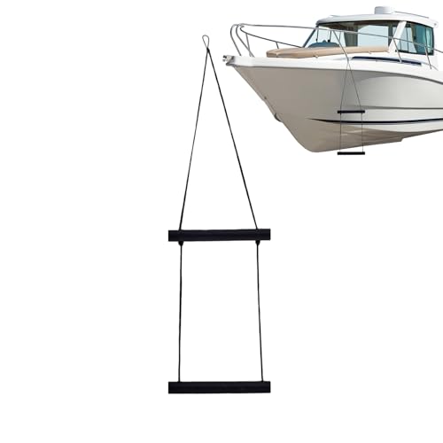 Sillas de escalera cuerda para barco – Escalera de embarcación antideslizante portátil – Equipo náutico de alta resistencia para acceso a embarcaciones