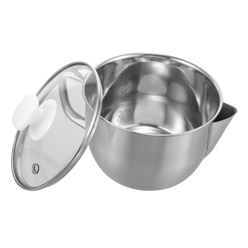 CONGARTENO Olla Inoxidable Con Tapa y Filtro De Olla Pequeña Para y Grasa Herramienta De Cocina Para Mamás y Chefs