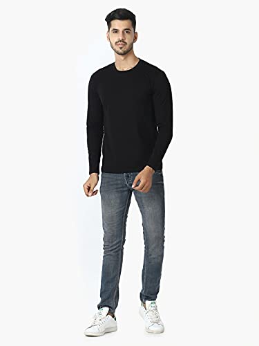 Image of Round Neck Full Sleeve Plain-Solid Regular Fit Casual Men's Multicolor T-Shirts (Pack of 2)