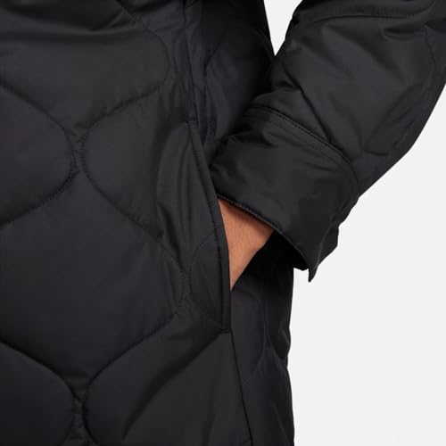 Stylishly Cozy: Nike Women's Quilted Trench Jacket in Classic Black/White - Image 6