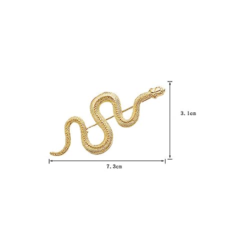 Image of Punk Men Snake Gold Brooch for Women Brooch Lapel Pin,Snake Chain Brooch Pin Coat Jewelry Accessories Brooch Shawl Pin for Women Girls Collar Brooch