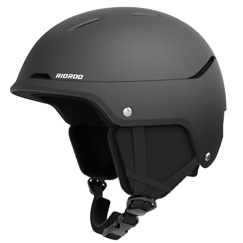 RIOROO Casco de Esquí, Cascos de Esquí Hombres Mujeres Jóvenes,Casco de Snowboard con Ventilación Ajustable Fluff,Compatible con Gafas de Esquí,Snowboard Motos de Esquí Cortaviento.