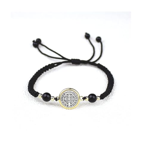 St. Benedict Medal Protection Bracelet – Adjustable Black Cord Catholic Bracelet for Men & Women, Patron Saint of Students Gift for Communion, Confirmation & Everyday Faith2
