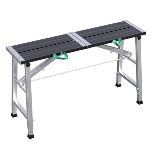 TT-YEC Andamio De Plataforma De Trabajo Profesional, Escalones De Aleación De Aluminio, Andamio De Tubo De Acero Galvanizado, Taburete Plegable, Altura Ajustable,B is 160cm long